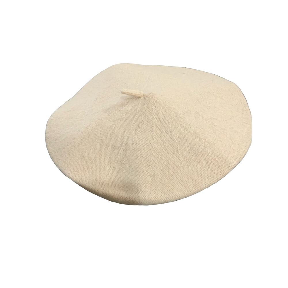 Elegant Light Cream Wool Beret for Women and Teens - Classic Chic Accessory